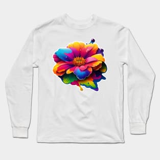 Colorful 3D Flower design #3 by Farbrausch Art 2023. Long Sleeve T-Shirt